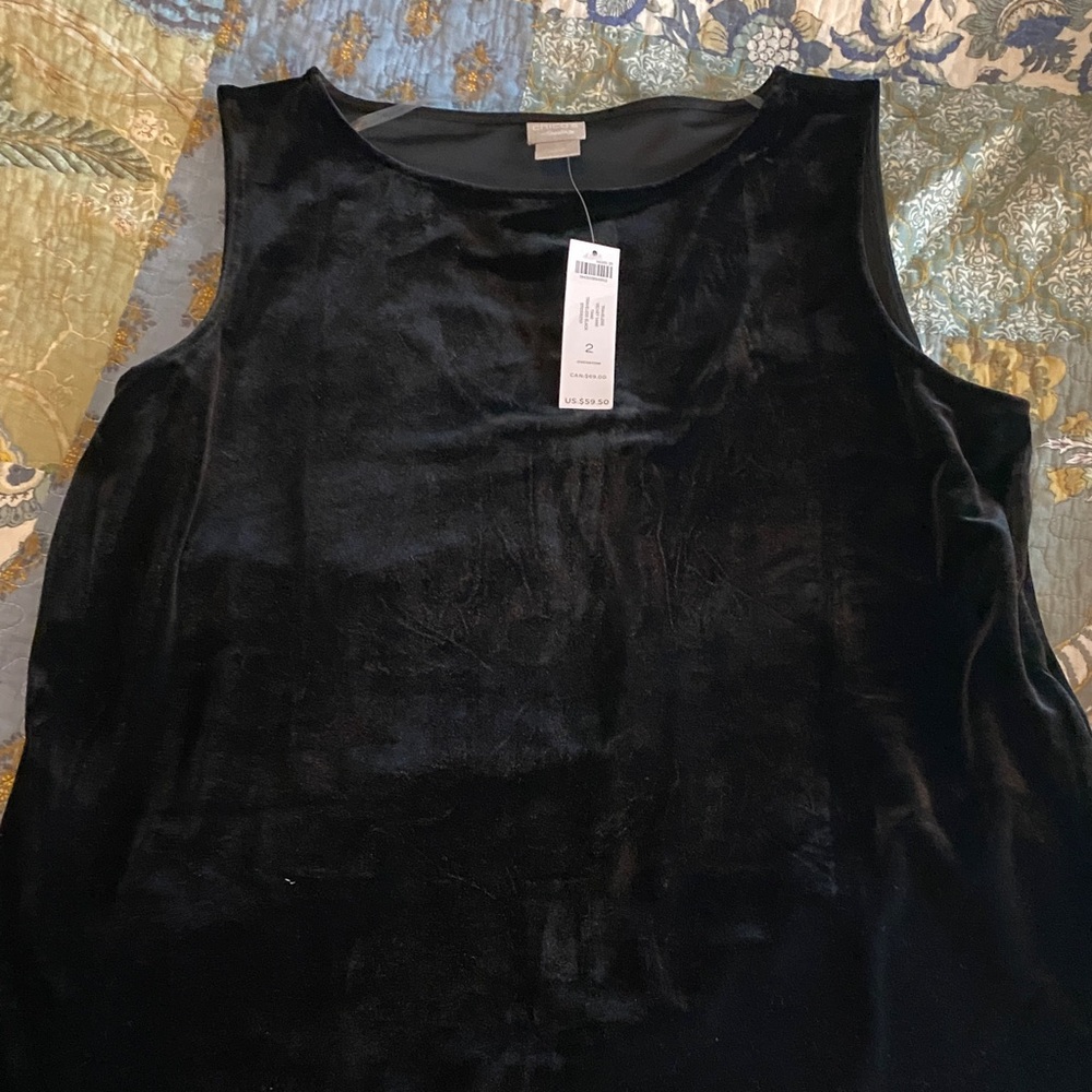 Chico's Black Velvet Sleeveless Blouse